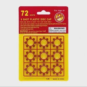 6 Cards/pk 8 Shots Ring Cap for Toy Cap Gun (432 Shots total), Multicolor